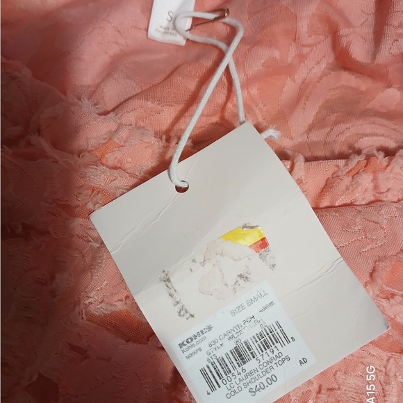 LC Lauren Conrad One-Shoulder Coral Blouse - Picture 6 of 14